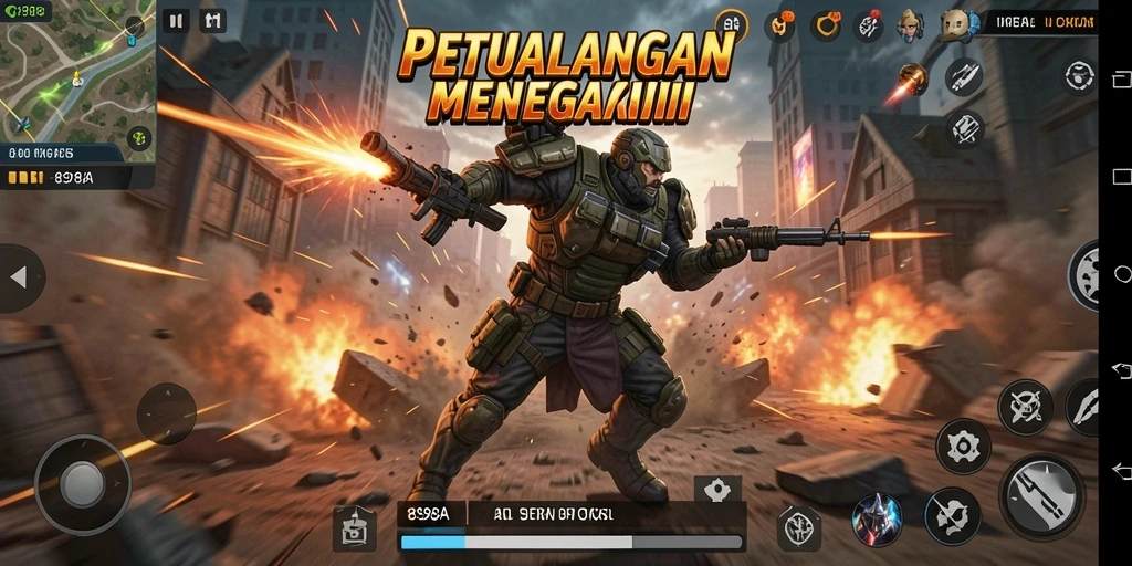 Tampilan aksi mendebarkan dalam gameplay 898A yang seru.