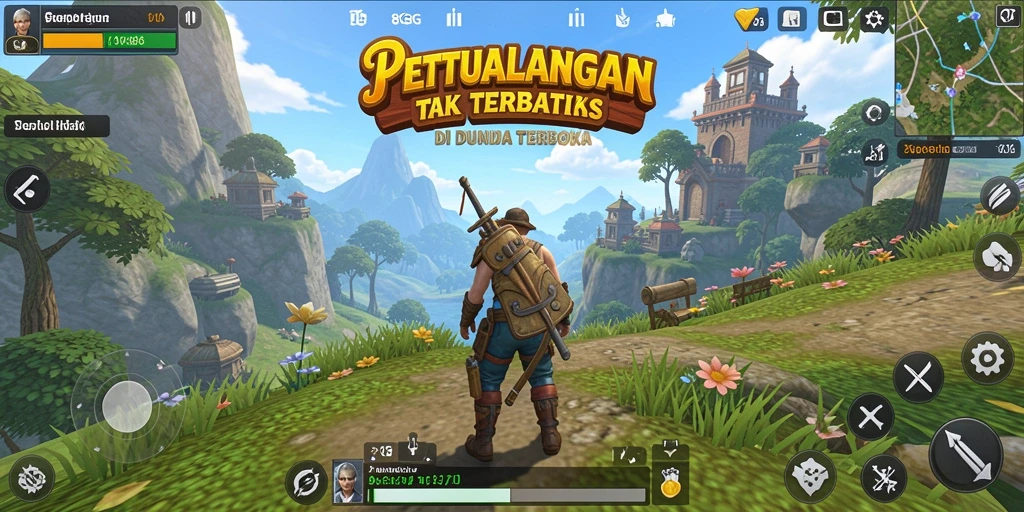 Screenshot 8G8G menunjukkan dunia terbuka yang luas dan penuh keajaiban.