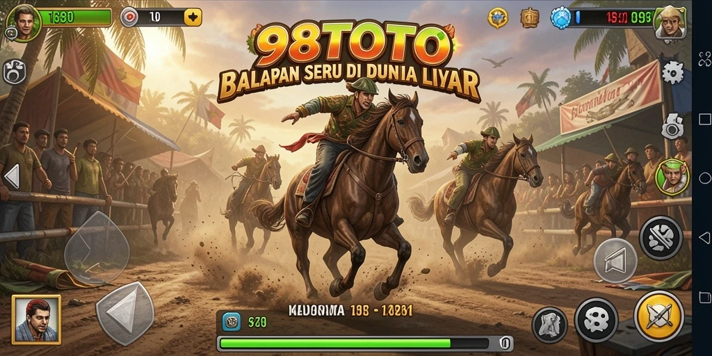 Screenshot gameplay 98TOTO menampilkan balapan yang seru dan grafis menakjubkan.
