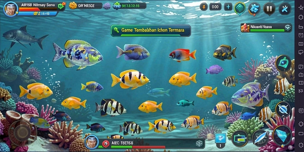 Tampilan gameplay seru dalam game Tembak Ikan AIR168.