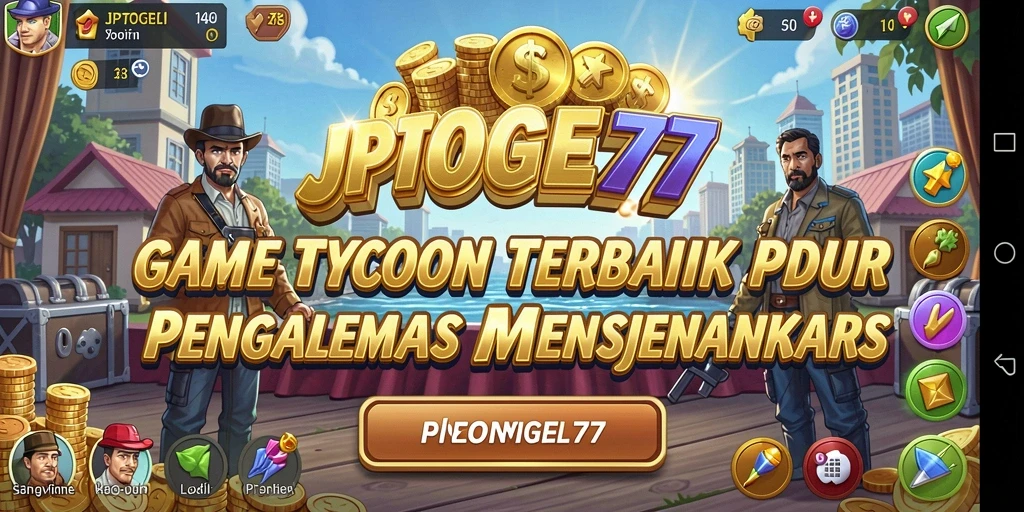 Tangkapan layar utama gameplay JPTOGEL77 menampilkan pengalaman Tycoon yang seru.