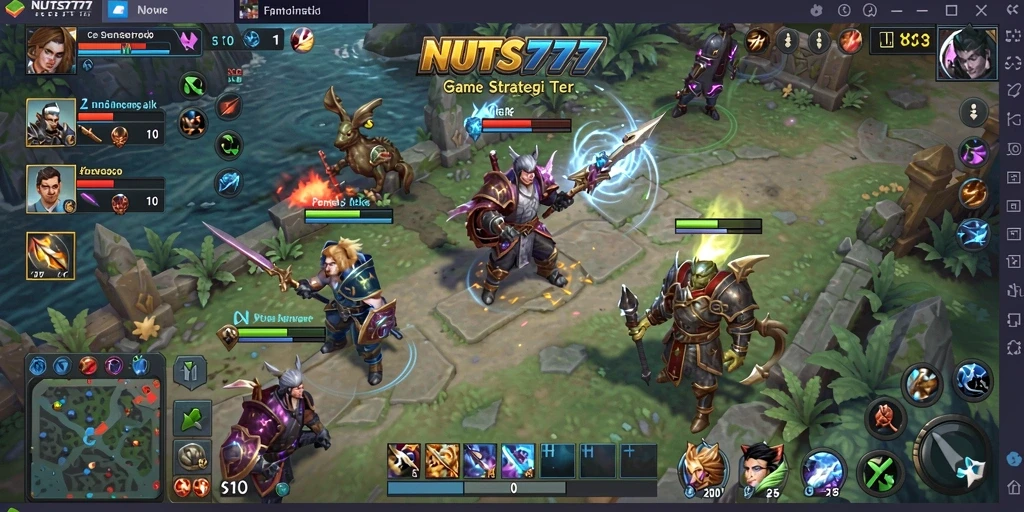 Screenshot utama NUTS777 menampilkan gameplay strategi yang seru.