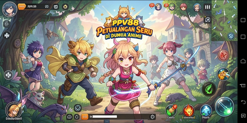Screenshot PPV88 menampilkan pertarungan seru karakter Anime.
