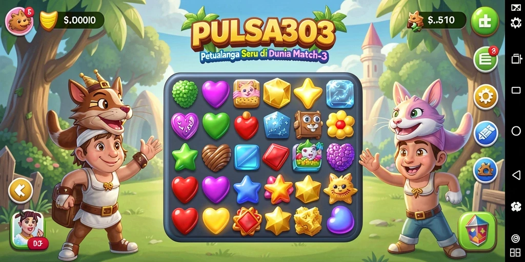 Screenshot gameplay PULSA303 dengan aksi mencocokkan item.