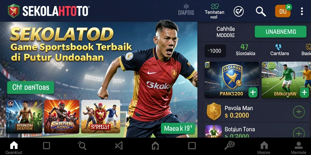 Tampilan permainan menarik dalam aplikasi SEKOLAHTOTO saat berlangsungnya taruhan olahraga.
