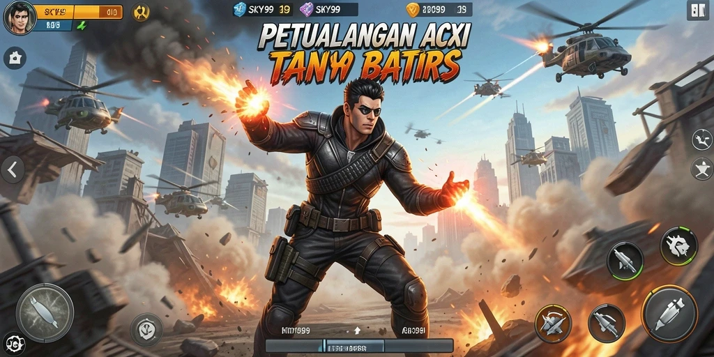 Tangkapan layar dari gameplay intens di SKY99.